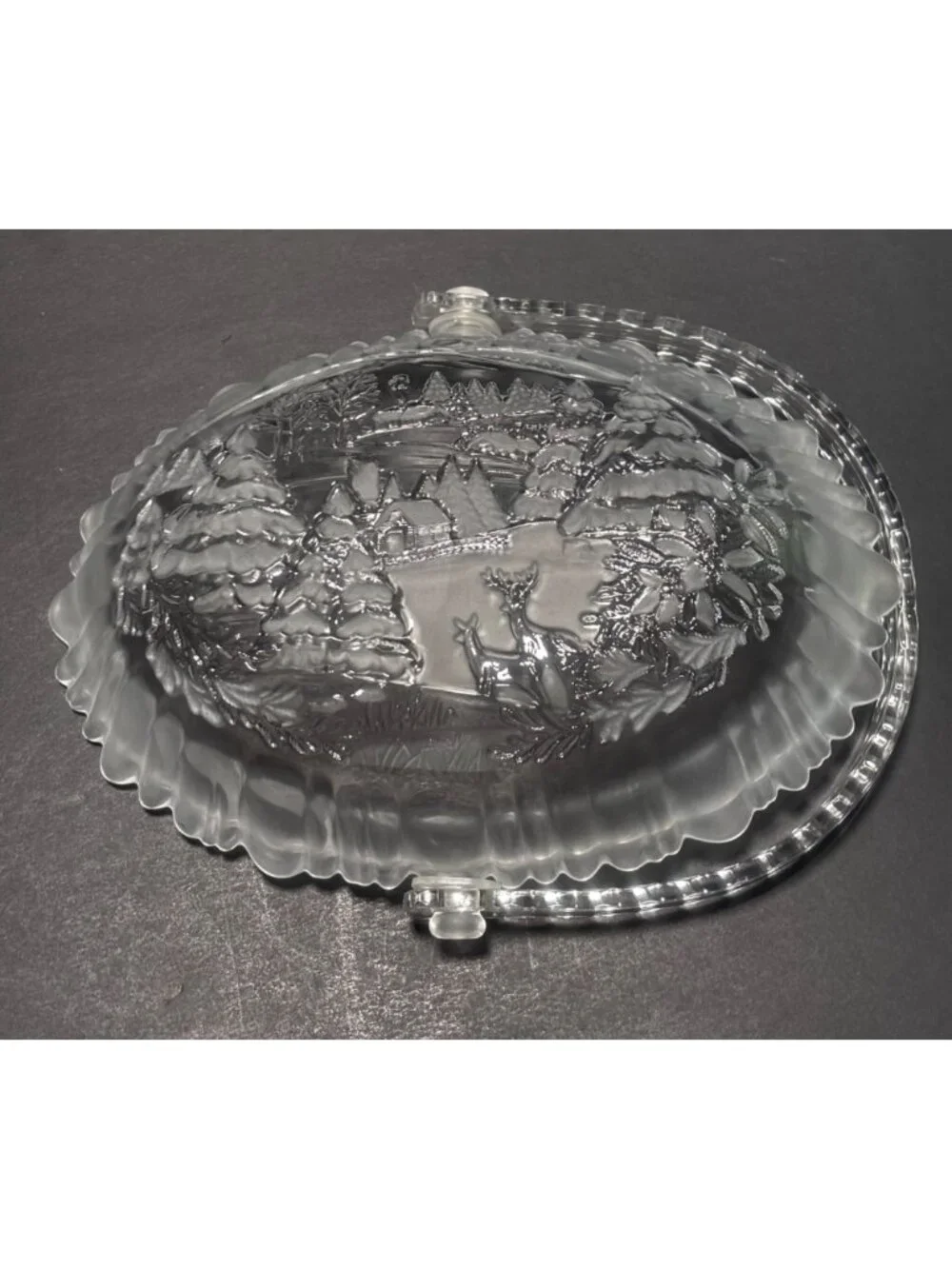 Mikasa Winter Dreams Frosted Candy Nut Dish With Handle VTG 90s Made In Germany